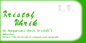 kristof uhrik business card